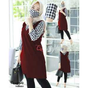 BISA COD/TUNIK KOTAK QUCIA/FREE MASKER PREMIUM/ XL-XXL