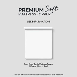 Jean Perry Premium Soft Mattress Topper | Extra Cushion & Comfort for Better Sleep - (Super Single / Queen / King)