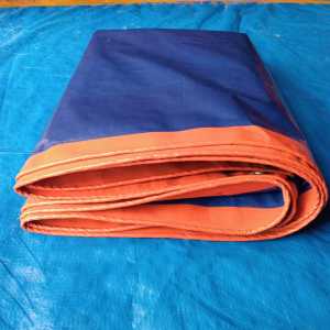 Terpal Multifungsi Custom Warna Navy/Oranye 2.5x8 Meteran untuk Perbaikan Rumah