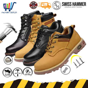 Swiss Hammer Quality Industrial Footware Steel Toe Cap Work Safety Shoe Low Cut High Cut Kasut Safety Lelaki Perempuan