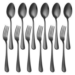 Stainless steel tableware set including sharp spoons knife and soup spoon for hotels restaurants and households