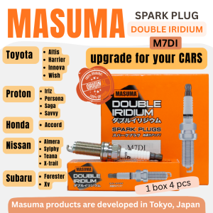 Original Masuma Double Iridium Spark Plug M7D1 for Toyota Proton Honda Nissan Subaru Cars - 1 Box 4 pcs