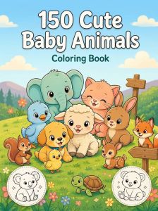 (PDF) Baby animals 150 coloring pages for kids.