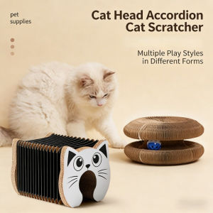 AimayaPet Cat Scratching Board Foldable Entertaining Entertaining Toy Wear-Resistant Cat Teaser Rotating Disc