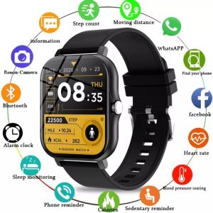 LIGE Đồng hồ nam màn hình màu 1.69 inch cảm ứng thông minh chống nước theo dõi thể dục bluetooth gọi điện cho Android iOS + hộp