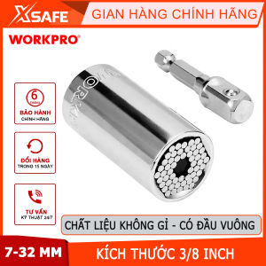 Bộ đầu tuýp có đầu vuông 3/8 inch size 7-32mm Workpro - WP202517
