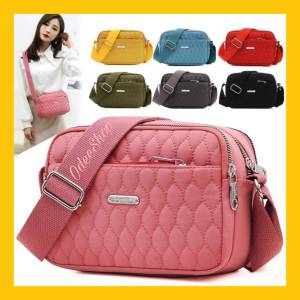 การันตีคุณภาพ !! OdeeShop กระเป๋าสะพายพาดลำตัว กระเป๋าสะพายข้าง กระเป๋า สะพาย ผญ 5 ช่องซิป กันน้ำ (OD301)