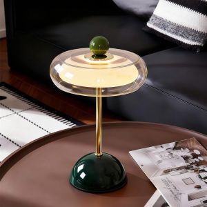 STYLETENK Rechargeable Retro Glass Desk Lamp Dopamine Decorative Colored Table Light INS Style Dimmable Night Light Bedroom Bedside