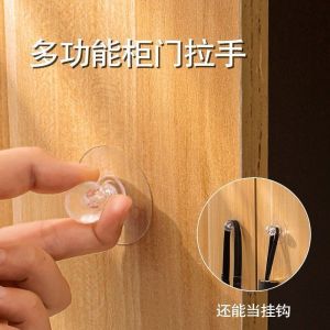 Pemegang Laci Almari Dapur Kitchen Cupboard Wardrobe Drawer Handle Diamond Shape Self-Adhesive Acrylic Knobs Punch-free Crystal Drawer Handle