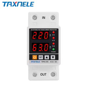Tampilan ganda 40A 63A 230V yang dapat dialihkan digital over-repressed protection extra-trailer pelindung arus gelombang