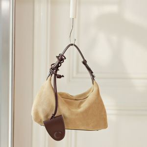Vintage matte leather dumpling bag women’s soft suede-textured handbag simple shoulder bag/crossbody bag