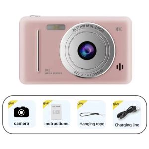 4k Digital Camera IPS HD 50MP CCD Camera 2.4" Autofocus Vlogging Student Camcorder 8X Dual Cam and LED Flash Video Photo Filming2026