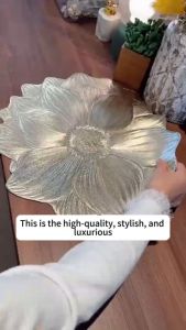 Lotus Shape Gold Foil Placemat Elegant Dining Table Mat Decorative Home Table Decor Domi