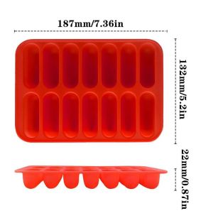 MKEB 1Pcs 14 Form Sausage Maker Mould with Lid Non-Stick Silicone Mold High Quality DIY  Dog Maker Cooking Tools