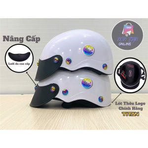 [TẶNG TEM BIKER] Nón Bảo Hiểm CHÍNH HÃNG TITAN HELMET - Sơn Nhiều Màu - Phủ Nano - Gắn full 8 Ốc Titan Gr5 + Mèo Thần Tài May Mắn