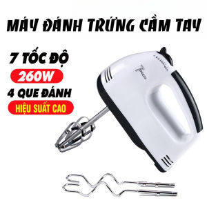 Máy Đánh Trứng Cầm Tay 7 Tốc Độ Công Suất Cao 260W kèm 4 thanh Đánh Trứng