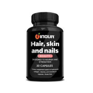 INOUR Hair Skin and Nails Capsules with Hydrolyzed Collagen Biotin Beauty Supplement