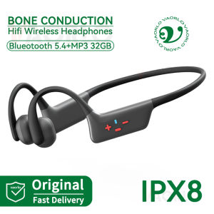 VAORLO New Open-Ear&In-Ear 2 IN 1 Bone Conduction Wireless Headphones IPX8 Swimming-Grade Waterproof Bluetooth 5.4+32GB MP3 Player HIFI Suitable For All Bluetooth Devices And Mobile Phones