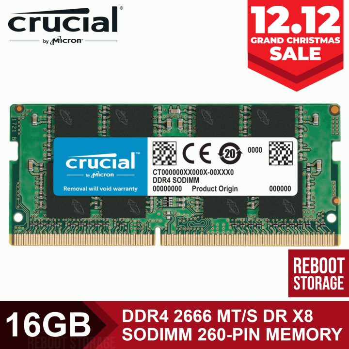 Crucial 16GB DDR4 2666 MHz SODIMM Memory Module CT16G4SFD8266