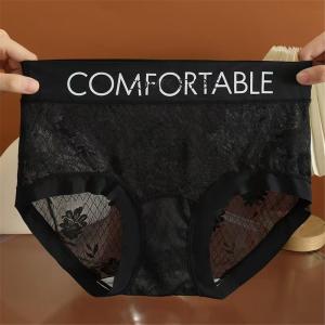 YIFAFA กางเกงชั้นในลูกไม้ ราคาไม่แพง สำหรับผู้หญิง เอวกลาง ดีไซน์ตัวอักษร ตาข่ายนู้ด กางเกงต้านเชื้อแบคทีเรีย แนะนำ สินค้ายอดนิยม zhengxie