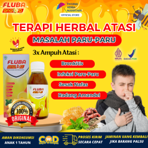 Fluba Anaba 130 ML - Madu Herbal Anak Atasi Masalah Pernafasan - Batuk & Flu Bronkitis Infeksi Paru-Paru Sesak Nafas dan Radang Amandel