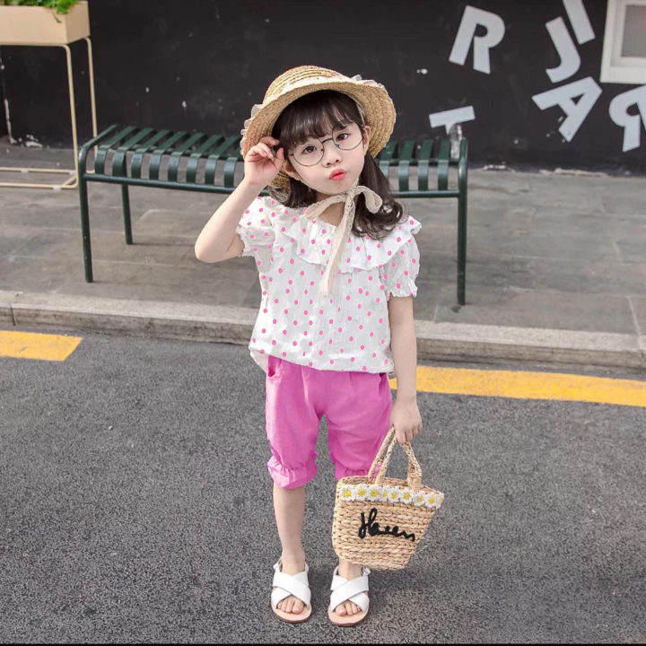 Cutie dots baju celana bayi pakaian anak perempuan cewe lucu murah