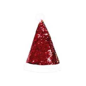 MAOMEI Gạc Mũ giáng sinh Nhung Nơ Mũ nai sừng tấm Đỏ Thời trang Kim Sa hai  Mũ Beanie ông già Noel Mùa đông/Mùa Thu