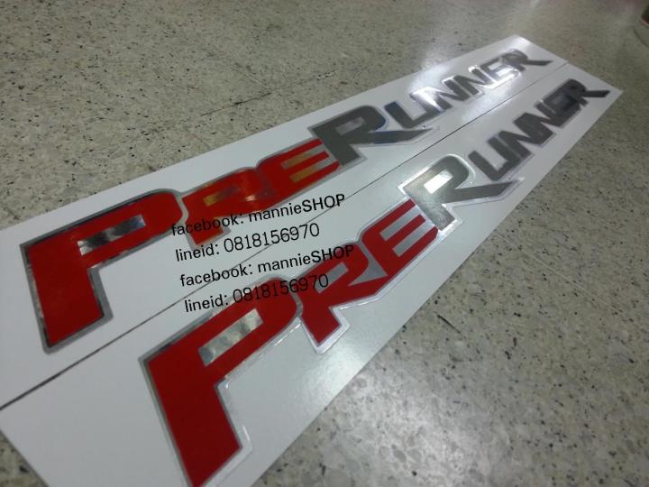 Prerunner Sticker สติ๊กเกอร์แบบดั้งเดิมรถ คำว่า PRERUNNER สำหรับติดแก้มท้ายรถ TOYOTA REVO ...