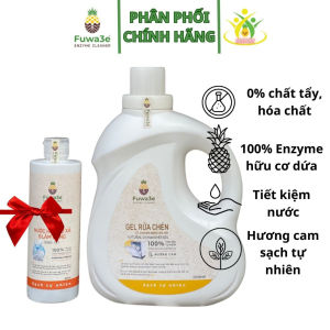 (Tặng nước bóng Fuwa3e 500ml) Nước rửa chén cho máy rửa chén bát Fuwa3e hữu cơ sinh học dạng gel 2L