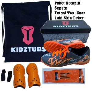 KIDZTUBS Sepatu Futsal Anak Paket Komplit Sepatu Futsal Tas Skin Deker Kaos Kaki Usia 6-10 Tahun Size 28 29 30 31 32 33 34 35 36 37 KDZ1147011625