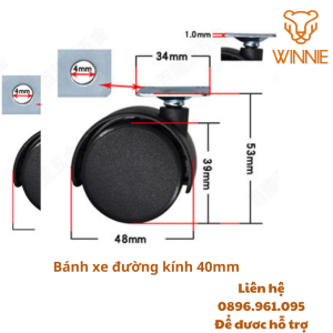 Bánh xe bas xoay bền chắc chắn - Bánh xe tủ  bánh xe kệ tủ có khóa và không khóa