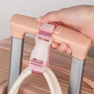 3pcs Adjustable Buckle Luggage Straps - Durable Travel Accessories with Vibrant Colors ( Pink Orange Green Yellow Red Purple Brown ) - Secure Packing for Suitcases & Bags