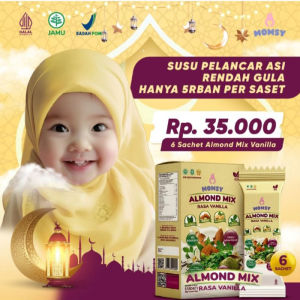 Momsy Almond Mix Rasa Vanilla 6sachet Pelancar ASI herbal alami