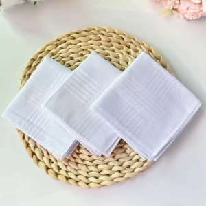 6pcs Pure White Scarf Handkerchief Panyo Pure Cotton Mens White Handkerchief DIY Solid Color Handkerchief