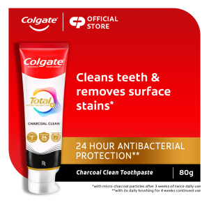 NEW Colgate Total Charcoal Clean Antibacterial Toothpaste Removes Surface Stains 80g