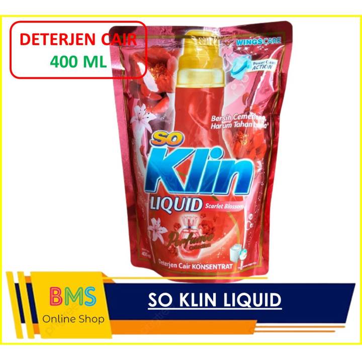 So klin Liquid Deterjen Cair Soklin Sabun Cuci Konsentrat Ukuran 400 ml Bersih Cemerlang Harum Tahan Lama