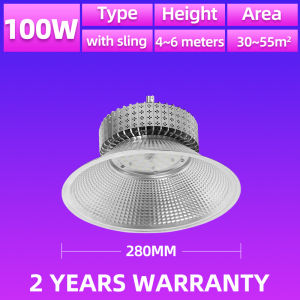 KINGSOLAR 100W/150W/200W LED High Bay Light Waterproof Super Bright Lighting For Warehouse Factory Garage Industrial Lamp Workshop Lights Indoor and Outdoor Ceiling Lights