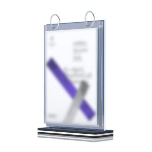 QUESU Clear PVC Menu Display Stand Sturdy Base A4/A5 Pageable Folder Smooth Surface 6 Pages Tabletop Loose-leaf Rack Restaurant