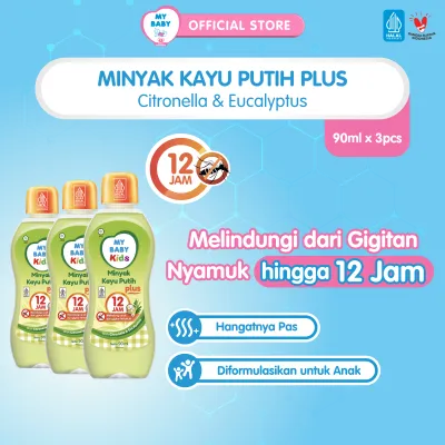 MY BABY Kids Minyak Kayu Putih Plus [90 mL / 3 pcs] - Minyak Anti Nyamuk 12 Jam - Exp: 09.2027