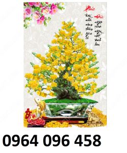 Tranh gạch 3d ốp tường tranh hoa mai - HBV654