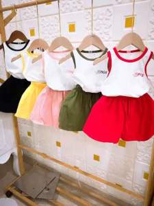 Set bộ ba lỗ quần váy bé gái