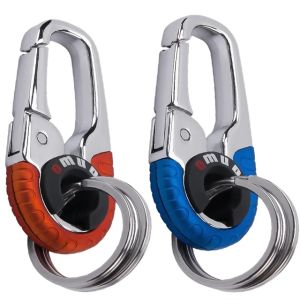 2PCS Car Keychain Stainless Steel Creative Key Holder Keyring Men Chain Camping Climbing Connect Buckle Auto Car Accessories