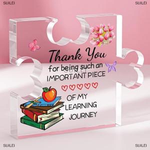 [COD] SUILEI Creative Irregular Acrylic Puzzle Graphic Plaque Graduation Season Thank You Teacher Blessing Plaque Office Desk Decoration Gift