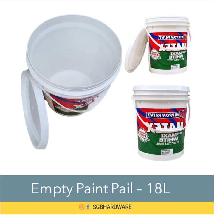Recycle Paint Bucket with Cover & Handle (Metal/Plastic, Random to be