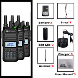 【Free Earphones】Motorola Walkie Talkie  370s 20KM Long Range Audio 15W High Power Two Way Radio IP54 Waterproof Portable Clear Microphone VHF/UHF 199 Channels for Outdoor/Hotel/Mountain Area/Construction