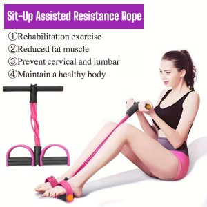 Pedal Puller Multifunction Tension Rope Sports Resistance Rope Fitness Pedal Resistance Belt Leg Waist Slimming Training Tool