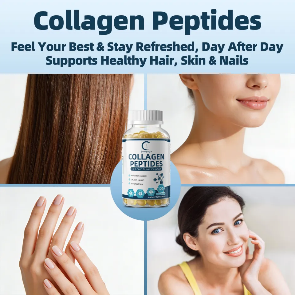 GPGP GreenPeople Collagen Peptides Softgels with Glutathione Vitamin C L-Cystine Antioxidant Support Healthy Hair Skin Nails Smooth Skin