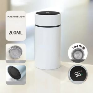 【COD&Fast Delivery】Stainless Steel Smart Thermal Cup Leak-proof 200ML Pocket Flask Fashion Temperature Display Insulated Water Bottle