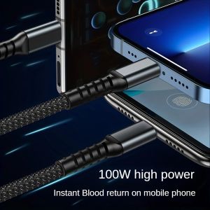 Dây Sạc Nhanh 3 Đầu Gồm Type C  Micro USb  Iphone  Sạc Tự Động Nhắt Khi Đầy  Sạc Thông Minh 100W  - Sạc Nhanh  An Toàn  Bền Bỉ