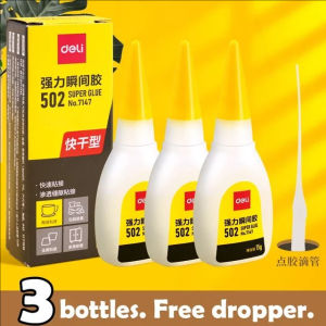 YESPERY 3Pcs 502 Super Glue Quick-drying Cyanoacrylate Instant Leather Rubber Wood Metal Strong Bond Liquid Adhesive Tool